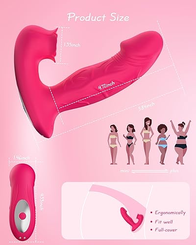 Miniatura 5 de Juguete vibrador rosa para mujer, estimulador de consolador de succión con 9 modos de vibrador, control remoto, estimulación del pezón, juguetes
