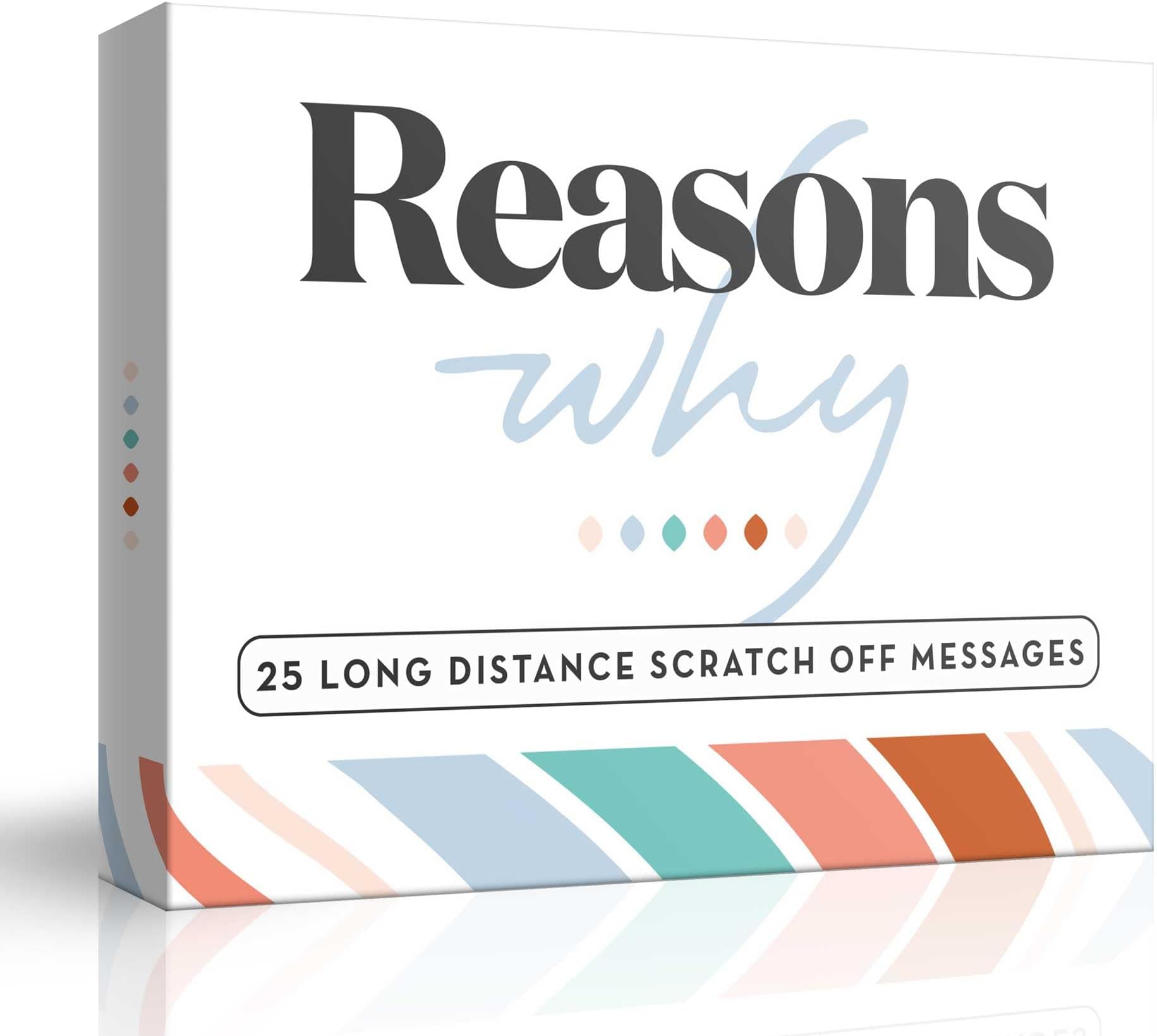 Romantic Long Distance Relationship Gifts - 25 Pre-Written Scratch Off Love Messages for Girlfriend, Boyfriend & Couples