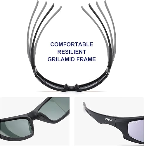 Vista 4 de Polarized Sunglasses for Men and Women, Sports Wrap Around Running Fishing Sun Glasses UV400 Protection RFS8202