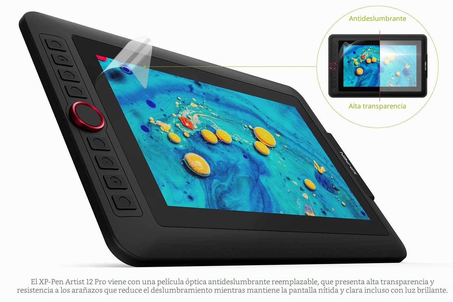 XP-Pen Artist 12 Pro - Tableta gráfica con Pantalla HD IPS de 11,6", lápiz Capacitivo de 8192 Niveles con inclinación y 8 Teclas de Acceso Directo, Compatible con Mac, Windows