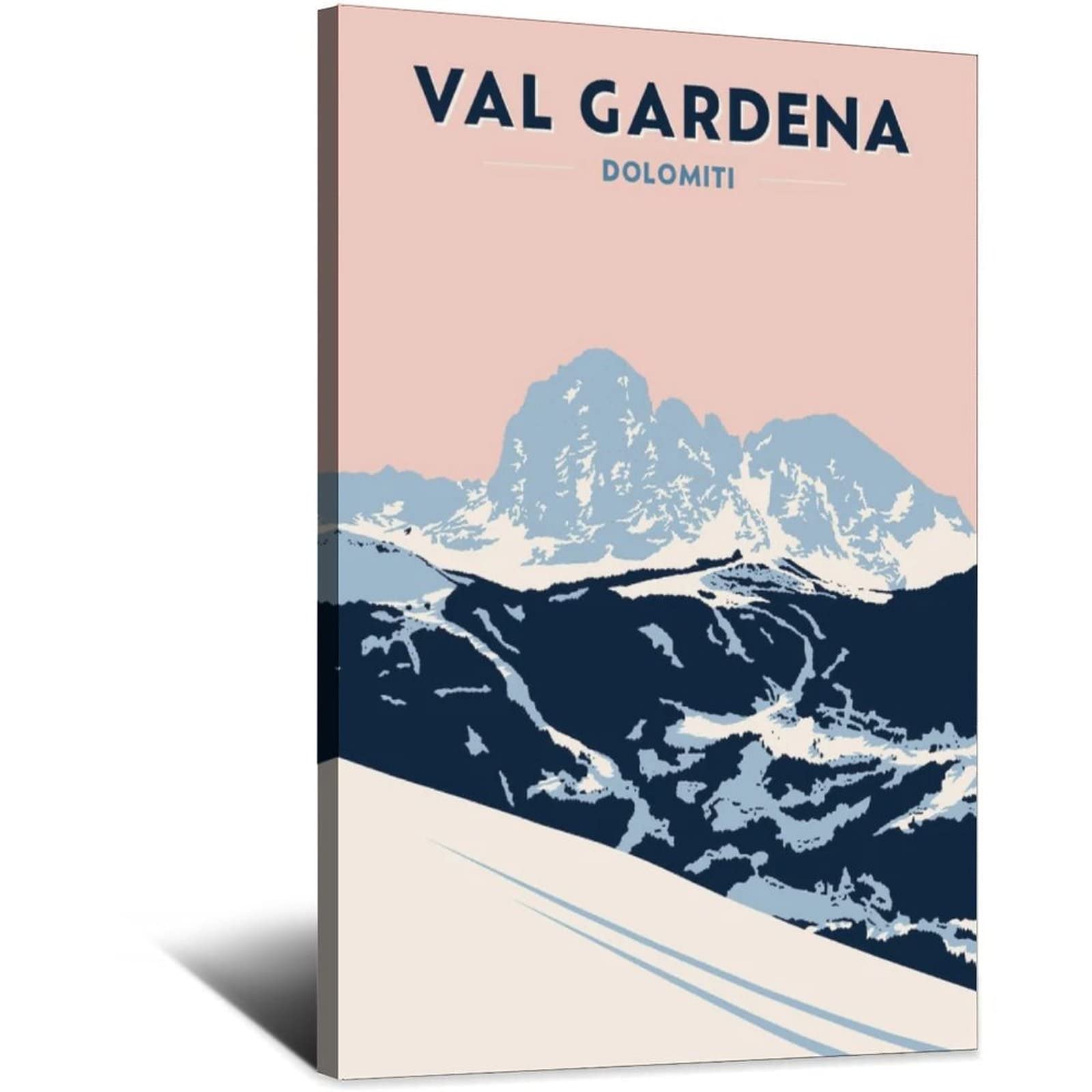 shgwehh Metal Tin Sign Italy Val Gardena Ski Facility Vintage Travel Tin Sign Rustic Decor Cave Coffee Shop Bar Bedroom Home Wall Decor Tin Sign 20x30CM