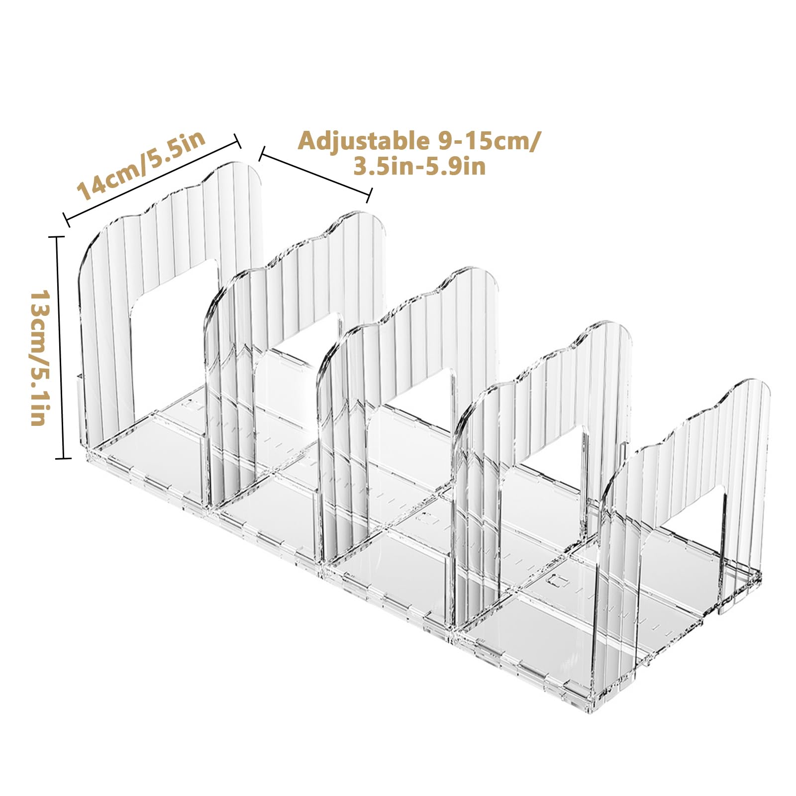 Organizador de Bolsos para Armario, 4 Divisores Ajustables 9-15 cm, Separadores de Estantes
