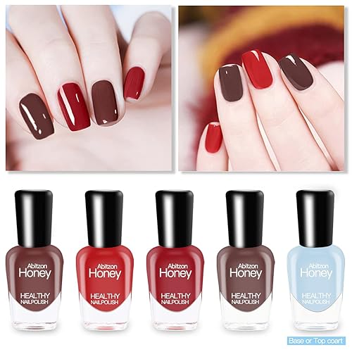 Miniatura 2 de Abitzon Juego de esmaltes de uñas (10 botellas)  No tóxico, ecológico, fácil de quitar y de secado rápido, esmalte de uñas a base de agua