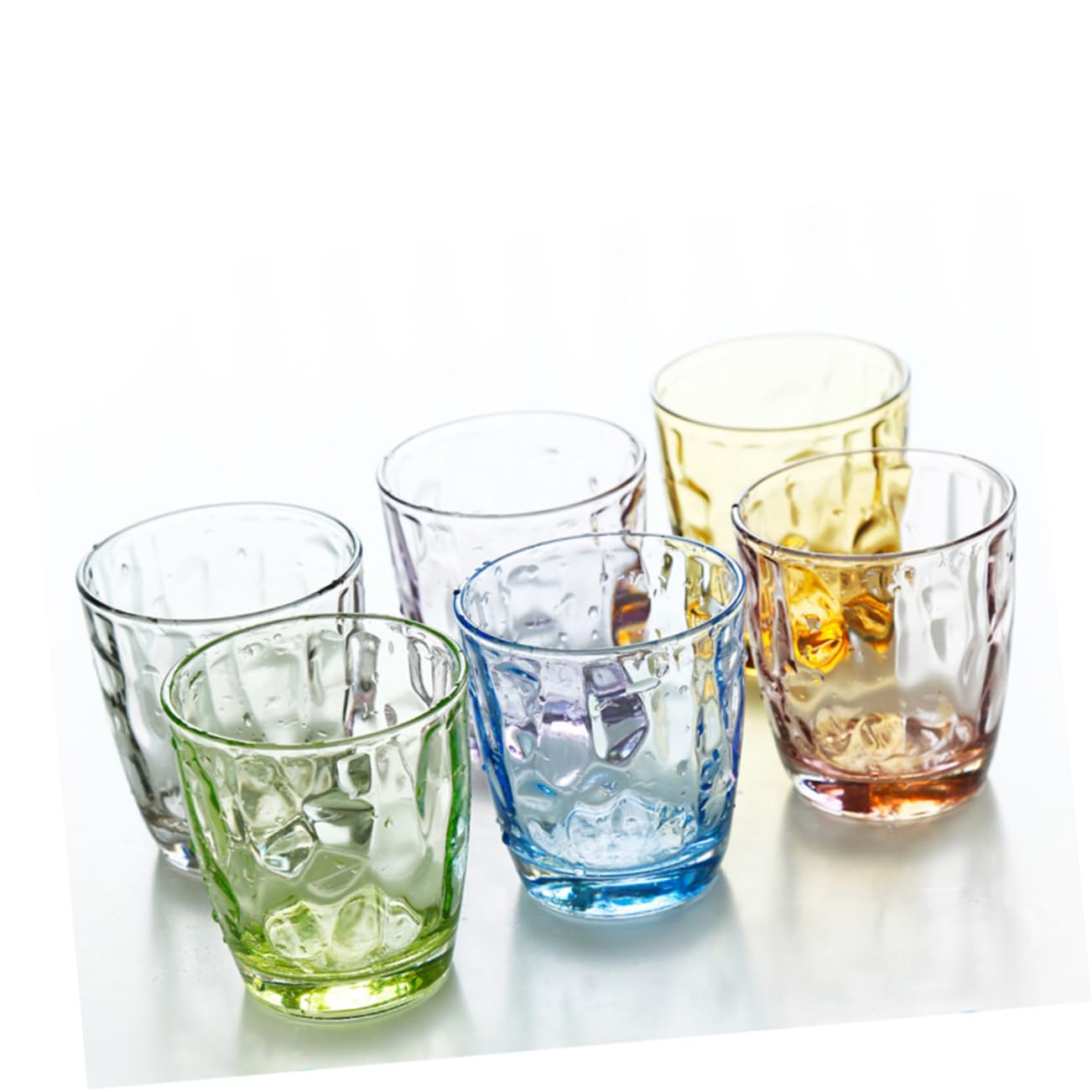 HOLIDYOYO 310ml Colored Diamond Acrylic Wine Cups Alternative Bulk Set No Plastic Taste
