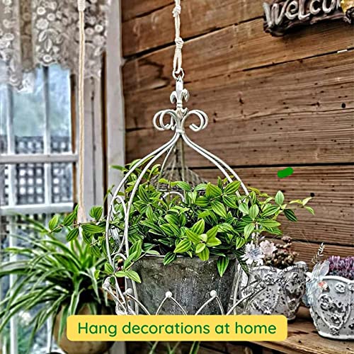 Image of ecofynd Pack of 5 25 inches Cotton Plant Hanger Extender Rope, Hanging Plant Pot Holders, Hanging Planters Extender (Color- Ivory)