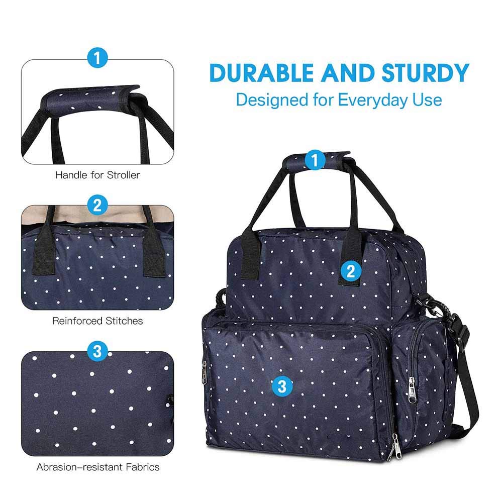LAI HO Multifunzionale di maternità Diaper Bag Diaper Zaino di Grande capienza Diaper Bag Diaper Pad Sostituzione,Nero