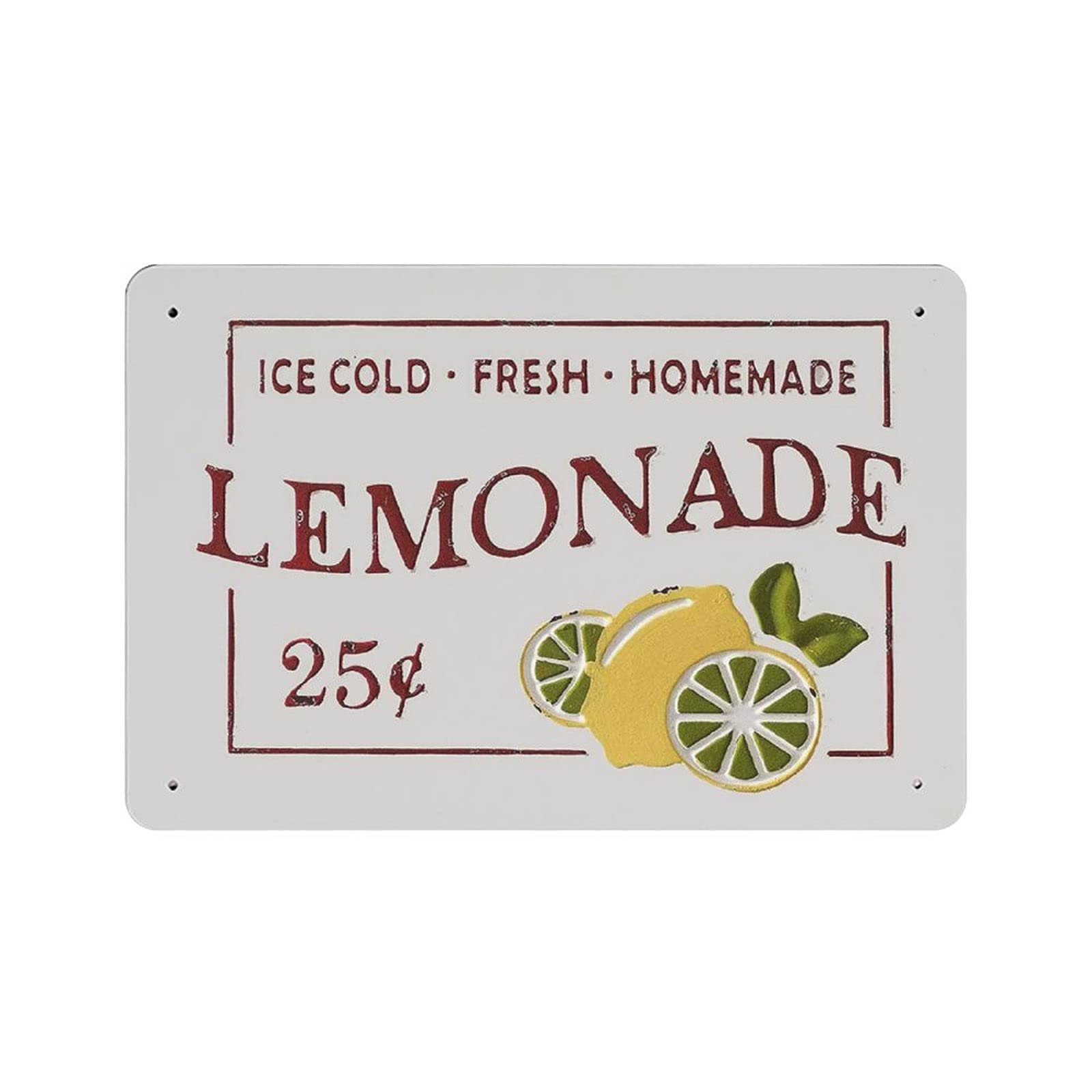 Metal Tin Sign Ice Cold Fresh Lemonade Vintage Tin Poster Metal Sign Wall Decoration Country Kitchen Home Garage Decor 8"x12"