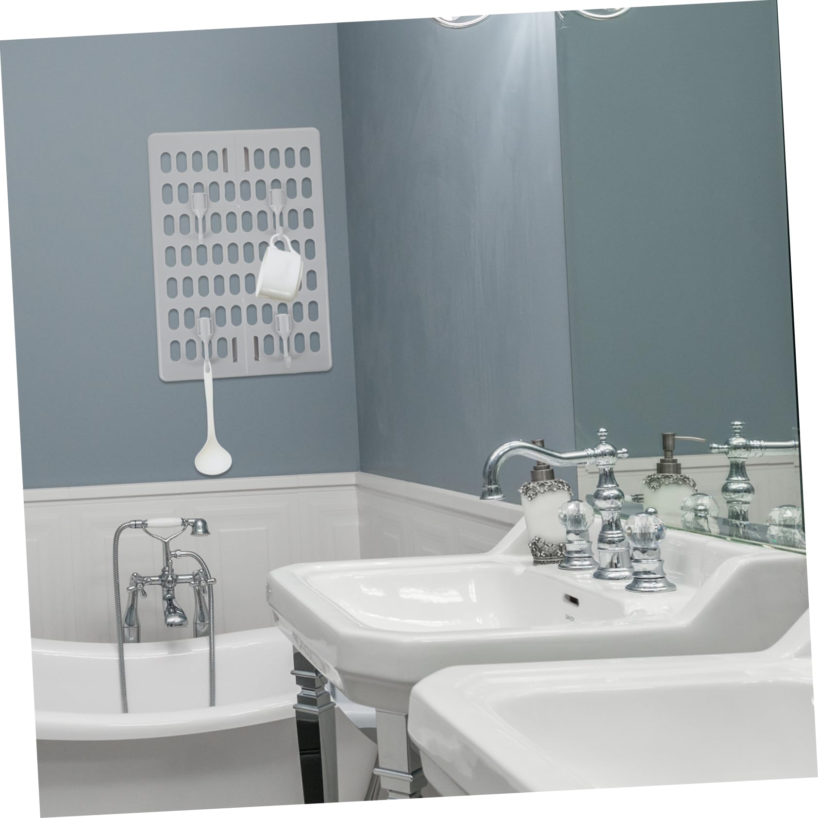 HOLIDYOYO Plastic Pegboard Wall Organizer Nail- for Kitchen Bathroom Home Office Hooks Easy to Install Sturdy Design