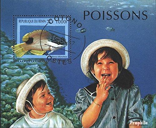 Prophila Collection Benin Michel.-No..: Block 34 (Completa Edizione) 1997 Pesci marini (Francobolli per i Collezionisti) Acqua Animali