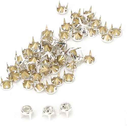 50 diamantes de imitación redondos plateados de grado A de 0.27 pulgadas (0.276 in) para manualidades y decoración (blanco) accesorios de ropa,