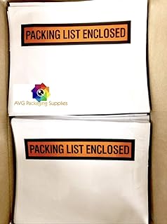 AVG Packaging Supplies Packing List Enclosed Pouches (4.5