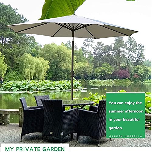 Parasol de jardin gris à manivelle haute résistance pour table extérieure - 5