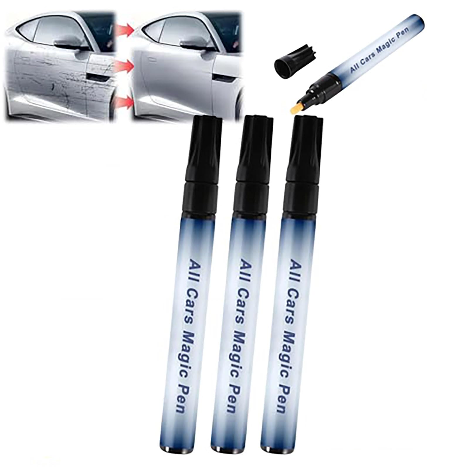 All Cars Magic Pen, Magic Car Scratch Removal Pen, Weatherproof Touch-up Paint Pen, Paint Scratch Remover Pen Repair Pen, Fits All Car Colors
