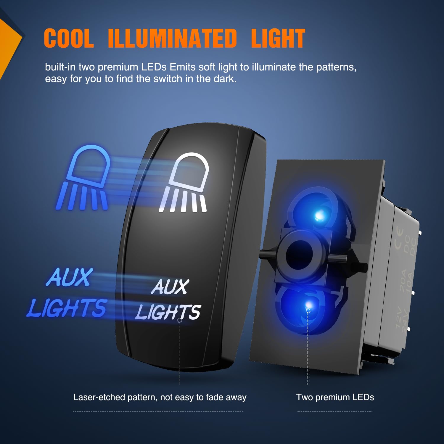 Nilight Rocker Switch 5 Pin Snapklik.com : Nilight Aux Lights Rocker Switch Led Light Bar 5 Pin ...