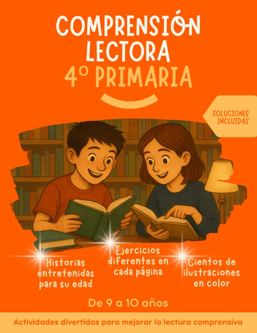 Comprensión lectora 4 primaria:: Historias entretenidas, ejercicios diferentes en cada página, con ilustraciones a color. Actividades divertidas para la lectura comprensiva. Soluciones incluidas.