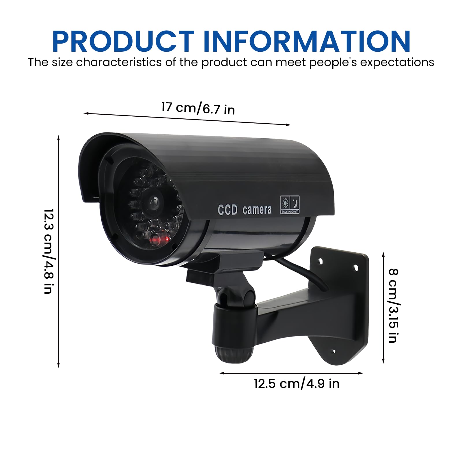JZK 2x Telecamera di Sicurezza Finta CCTV Telecamera di Sorveglianza Telecamera Dome con Luce