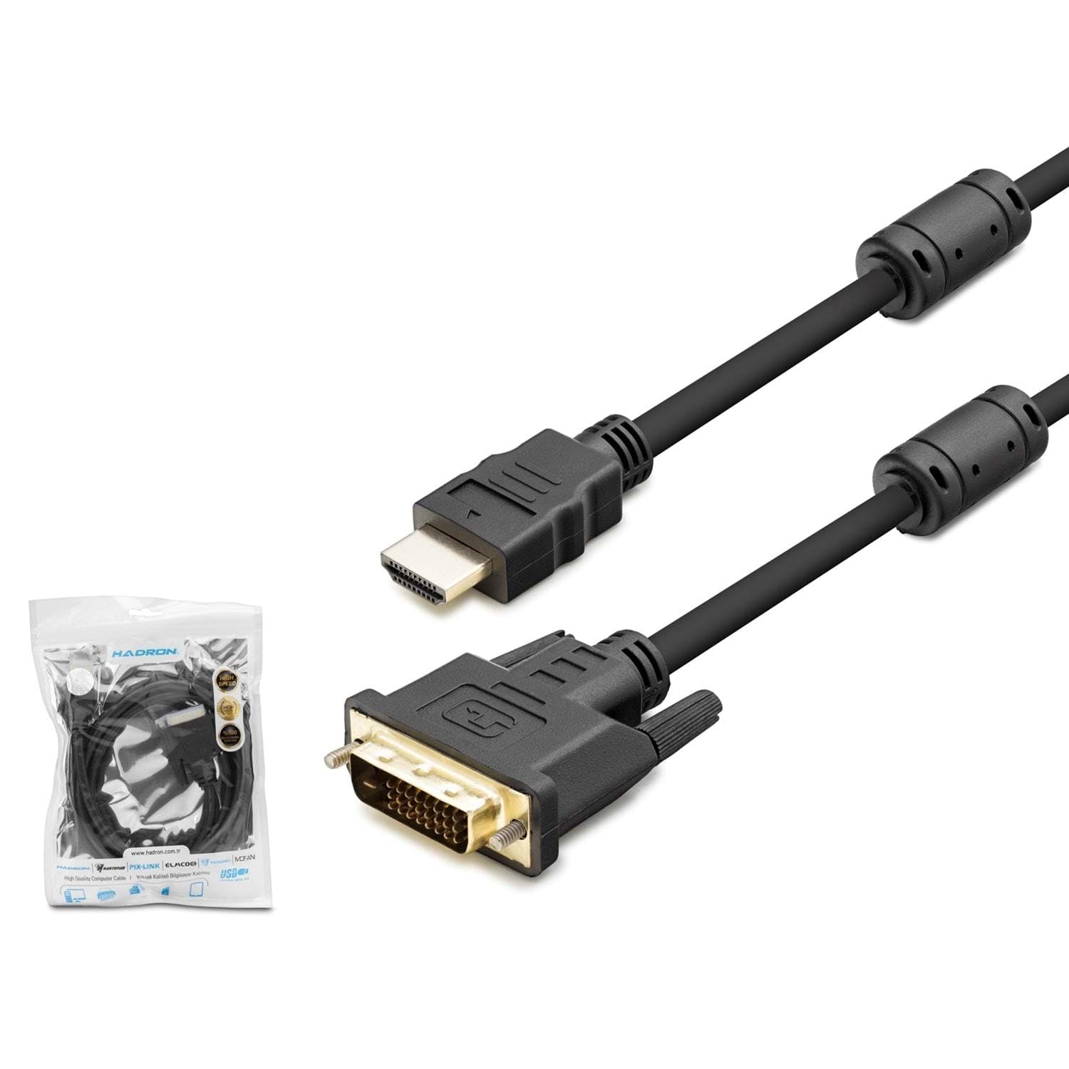 Hadron HDX7752 DVI (E) 24+1 - HDMI (E) 1.8mt konwerter kabel - czarny
