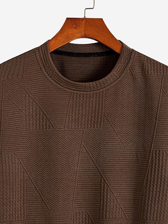 Image of GRECIILOOKS T Shirt for Men Poly Cotton | Textured Oversized Fit Man t-Shirt | Round Neck Half Sleeve Men t-Shirt's (Available in Plus Size)
