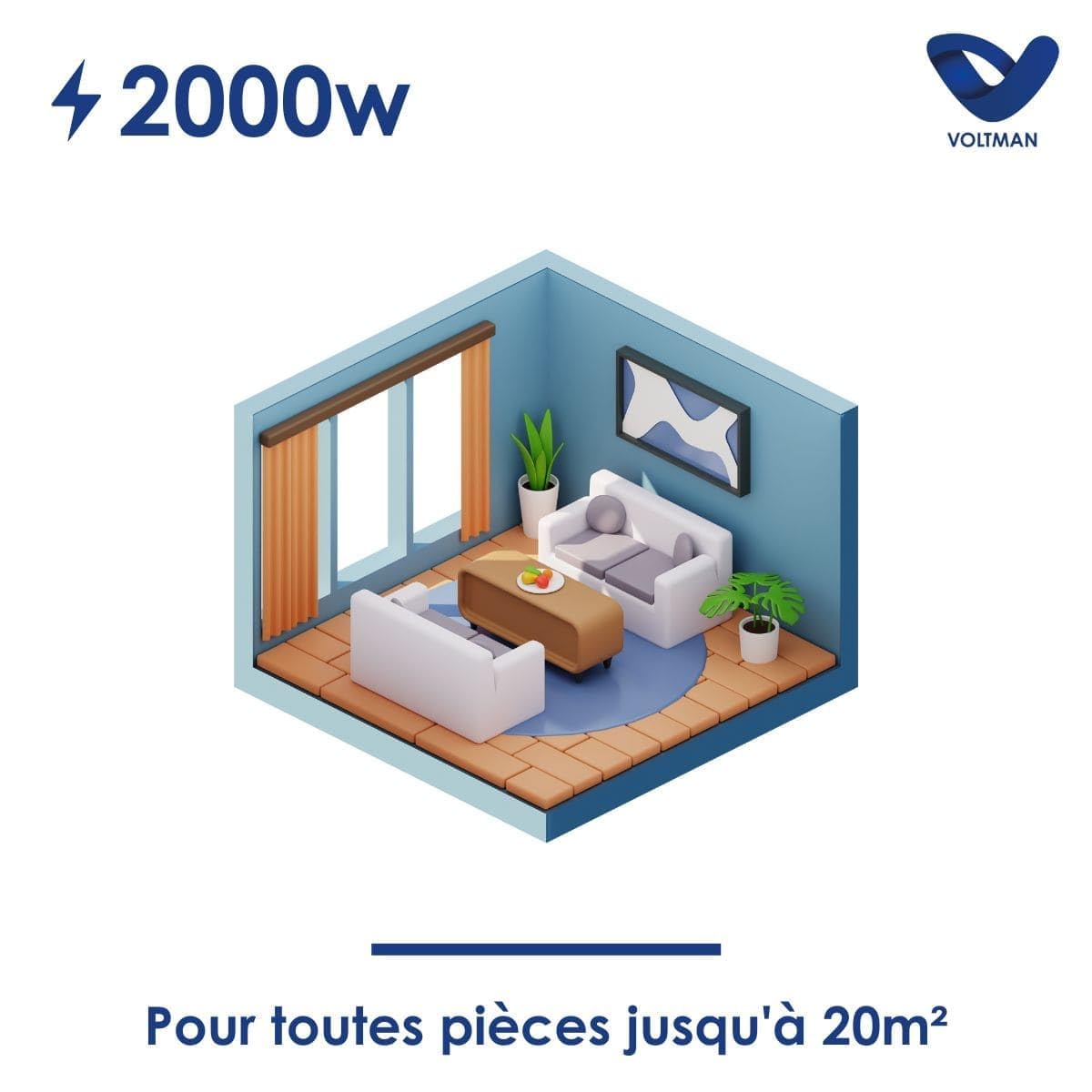 Voltman Chauffage électrique Panneaux rayonnants 2000W