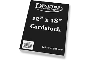 Premium Black 12x18 Cardstock: Heavyweight, 80lb Cover, 25 Sheets