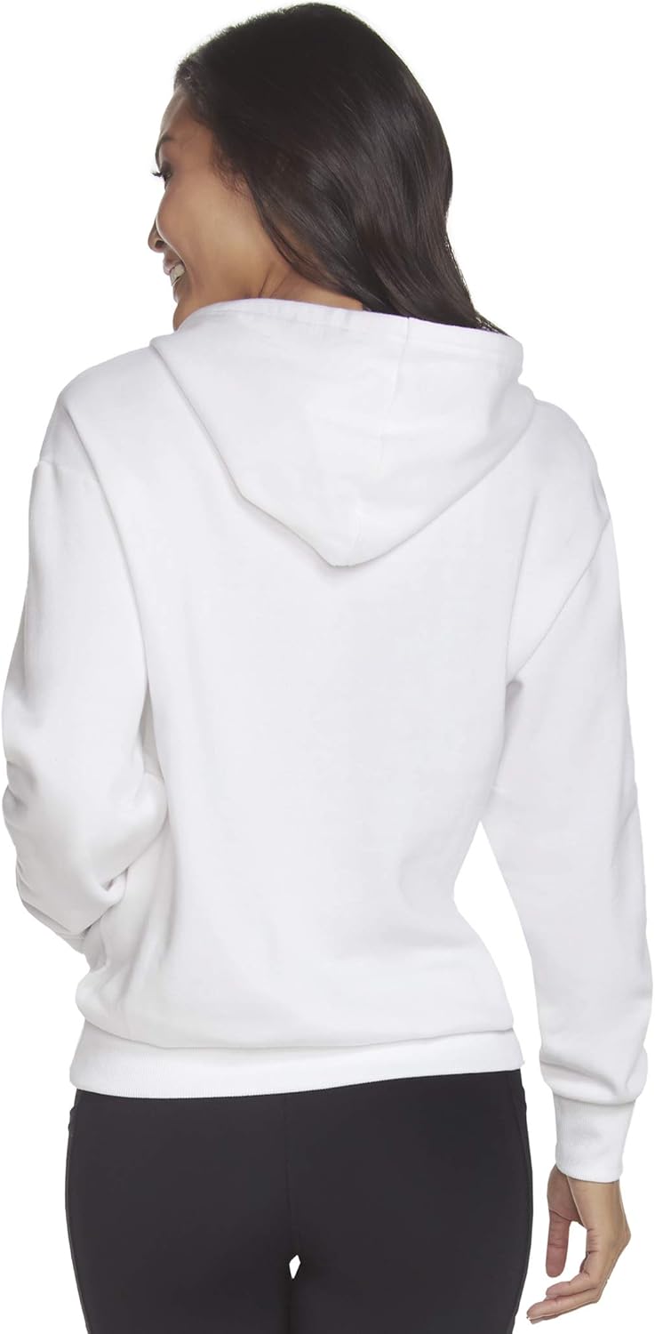Skechers Women's Diamond Logo Pullover Hoodie Sweatshirt Large White