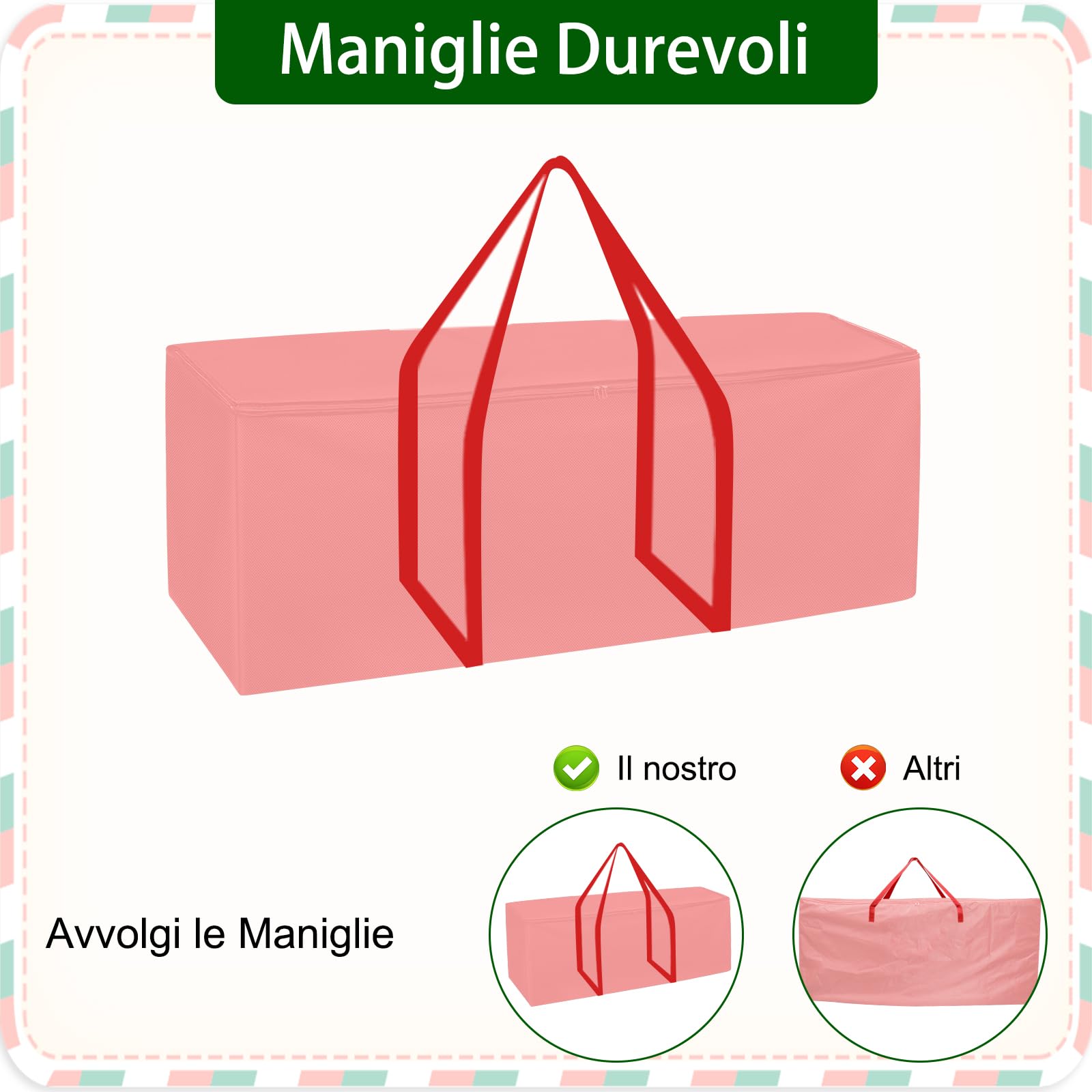 Borsa per Albero di Natale, Borsa Portaoggetti per Albero di Natale per 7.5FT. Alberi, Borsa per la Conservazione di Alberi di Natale Artificiali Materiale Protegge Dalla Polvere