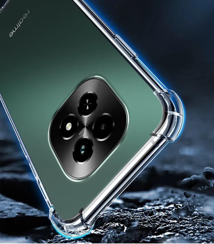 Image of REALCASE Silicone Realme C63 5G Back Cover Case, Scratch Resistant Protective Crystal Clear Transparent Shock Proof Bumper Back Cover Case for Realme C63 5G