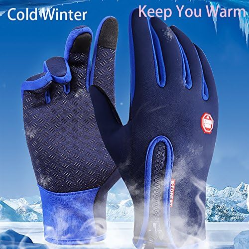 Miniatura 2 de Guantes de invierno con pantalla táctil, guantes cálidos, guantes para clima frío, resistentes al viento, para ciclismo, conducción, equitación,