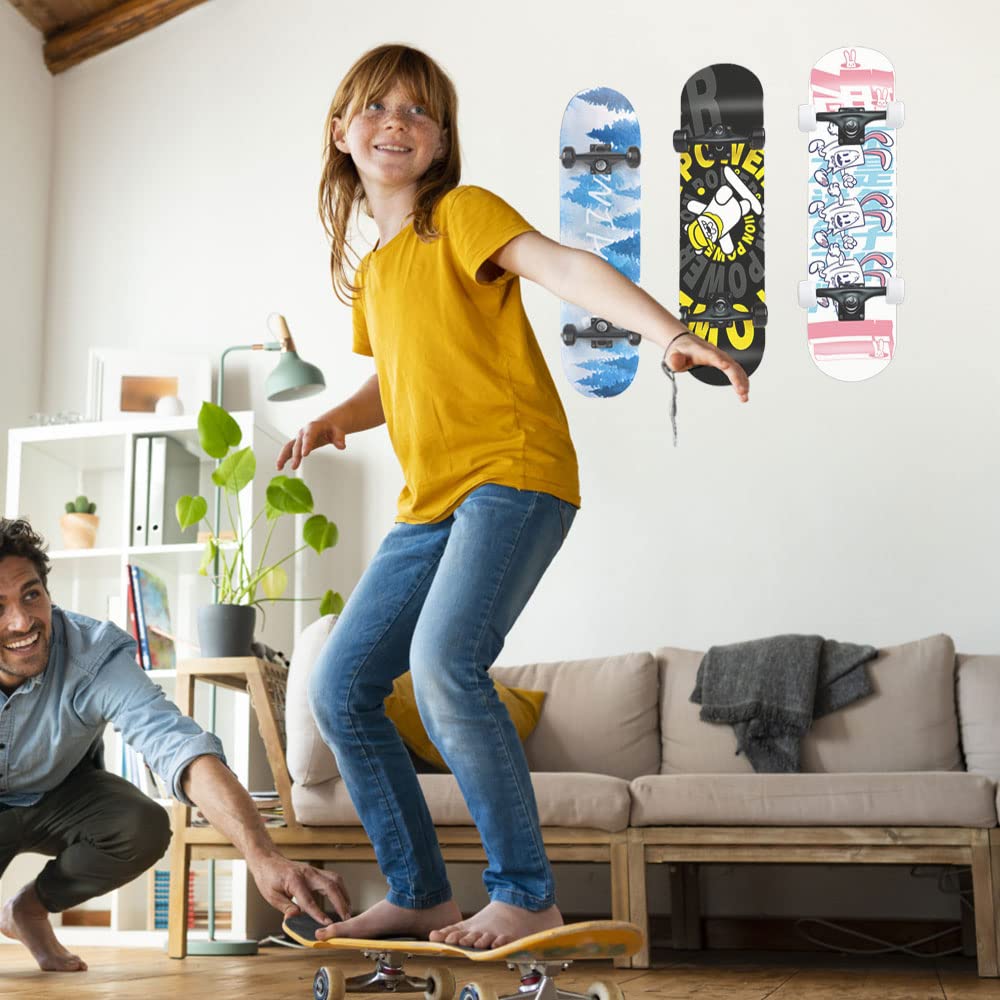 2 Pezzi Ganci per Skateboard da Parete Supporto da Parete per Skateboard Display e Stoccaggio,Acrilico,Clear