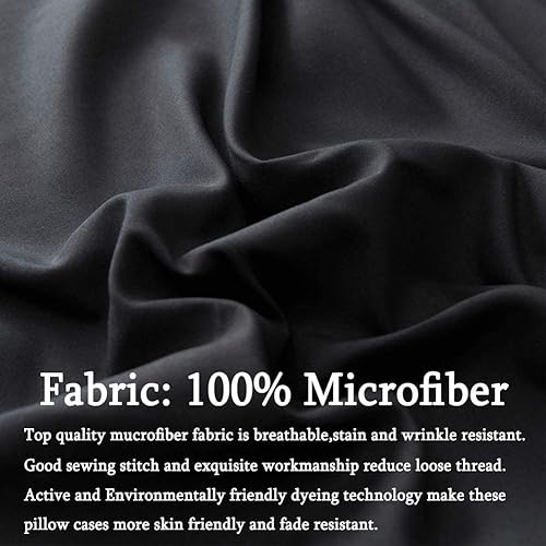 Miniatura 3 de SONORO KATE - Juego de fundas de almohada de lujo, microfibra cepillada 1800, antiarrugas, resistentes a la decoloración, antimanchas,
