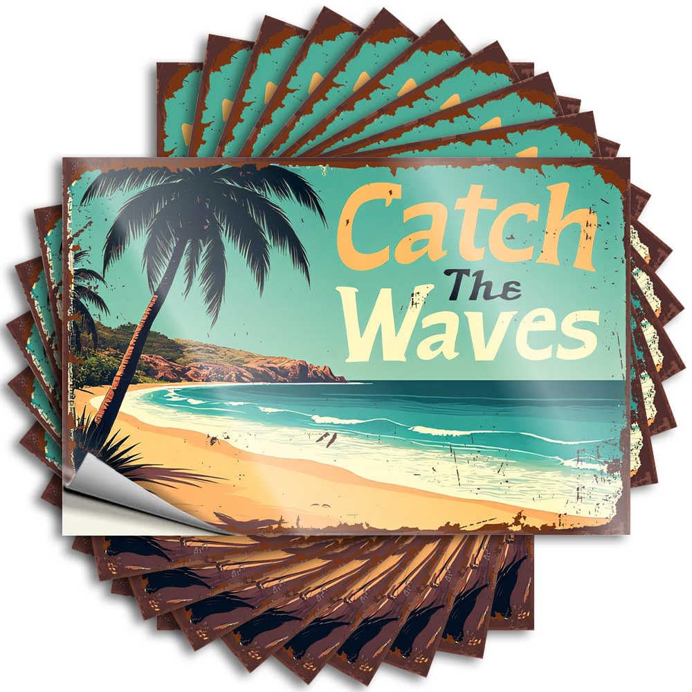 Quote Motivational, Indoor Hard Surf Adventure: Catch The Waves At Tropical Beach | Love(8X12CM)