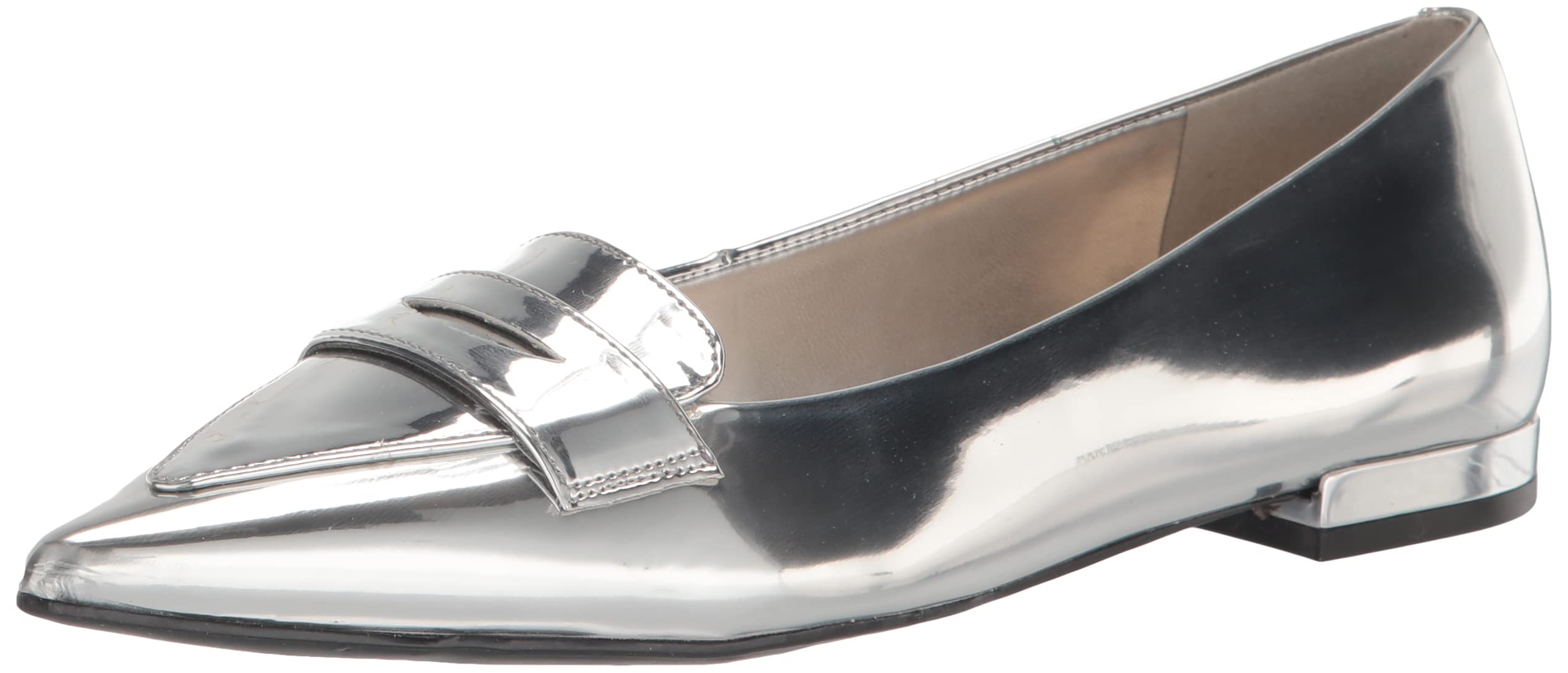 NINE WEST Women's Lallin Ballet Flat, Silver 040, 6 UK
