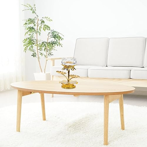 Miniatura 13 de Uonlytech Soporte de soporte: Ornamento Lotus Vela Suministros Meditación Altar de Té Decorativo Taza de Vidrio Hogar Luz Calmante Lámpara de Vida