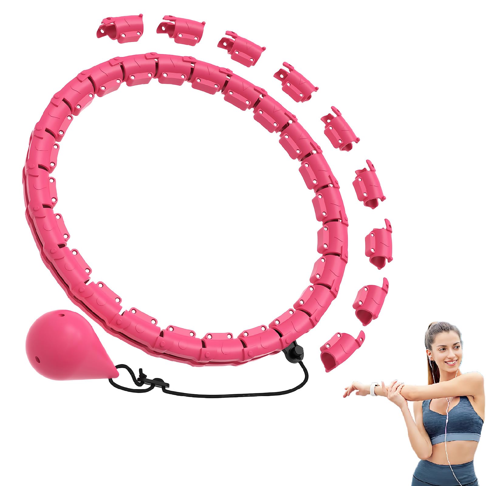 Smart Hula Hoop Mit Gewicht KugelFür Anfänger 360 Grad Auto-Spinning BallMassage