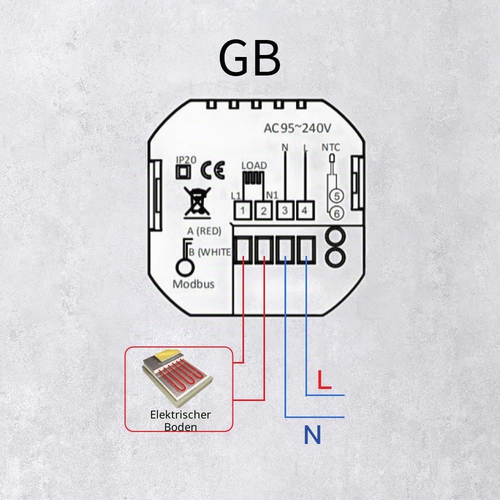 MOES Smart Thermostat WLAN Temperaturregler Smart Life/Tuya APP Fernbedienung für elektrische Heizung，Kompatibel mit Alexa Google Home 16A(Schwarz) | 16A Temperaturregler, Fernbedienung über Smart Life/Tuya App, Alexa/Google kompatibel