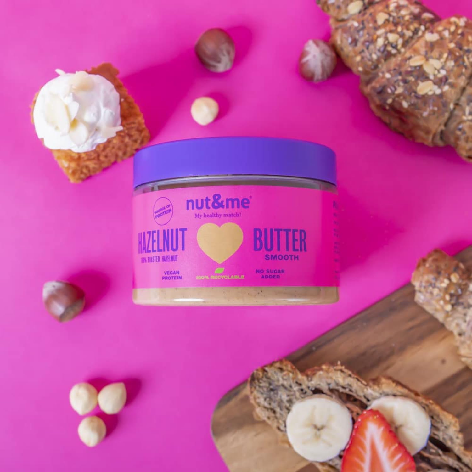 Purée de noisettes grillée 300 g nut&me | 100% noisettes | Vegan | Sans sucre ni additifs | Cremeuse et Délicieuse
