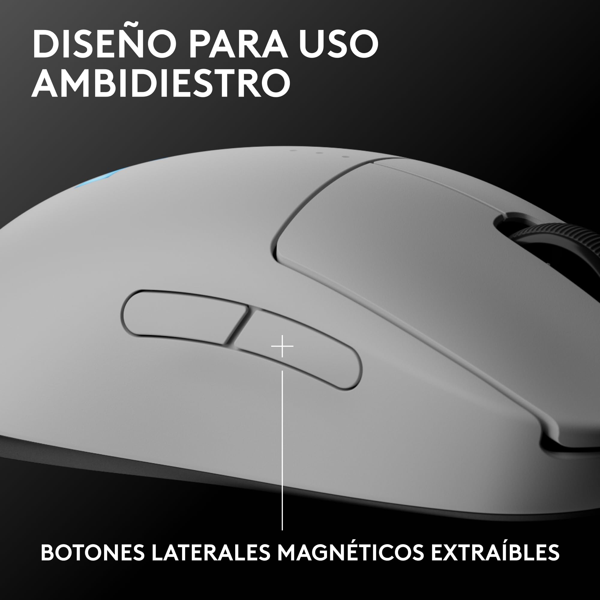 Ratón Gaming inalámbrico Pro 2 Lightspeed, hasta 4 Botones Laterales magnéticos Personalizables y conmutables, Carga USB-C, Sensor 32k dpi para para PC/Mac.