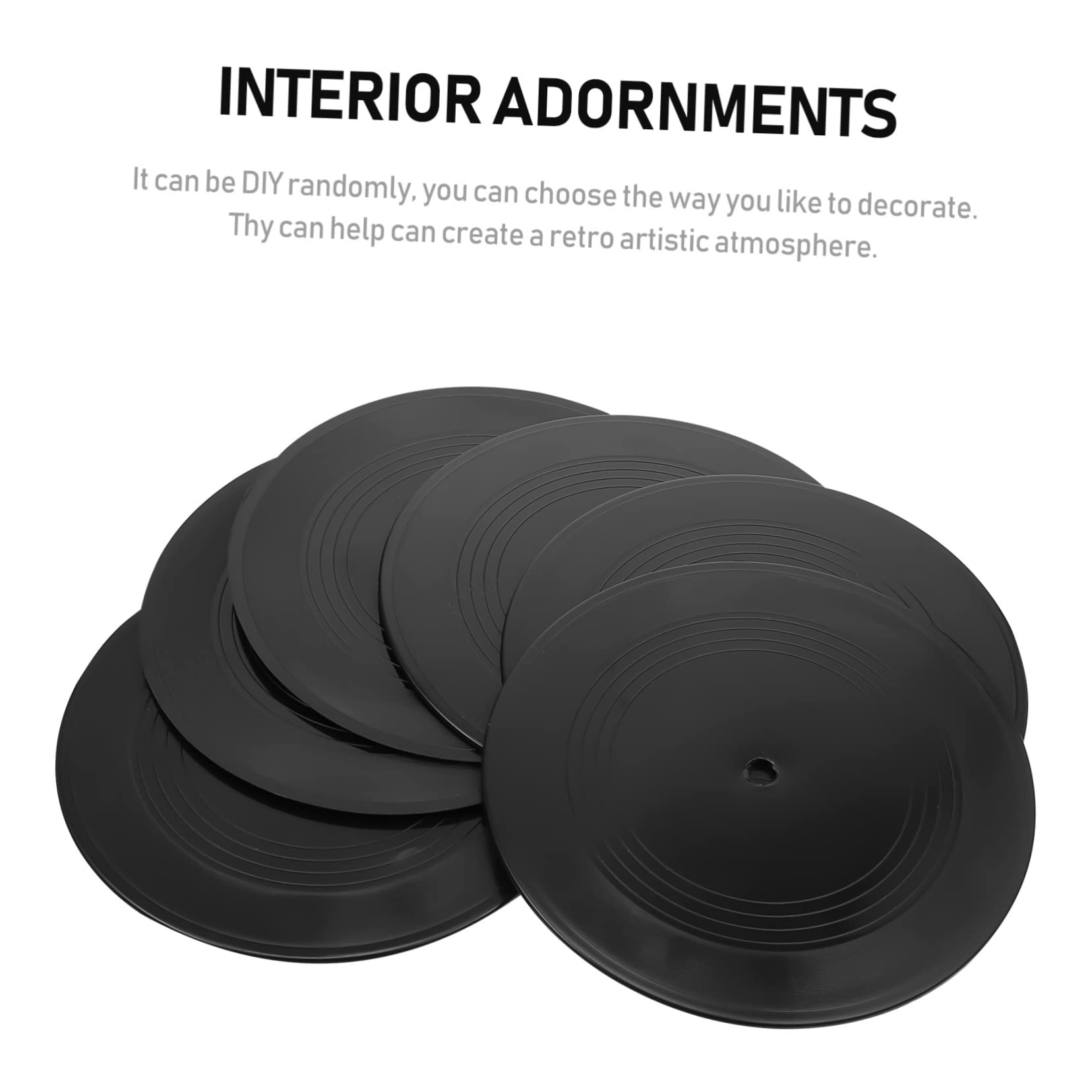 HEATSHAKING Decorazioni da Parete 12 Dischi in Vinile Nero Retrò per Arredamento Interno Creativo e Stile Artistico, per Eventi e Decorazioni di Casa