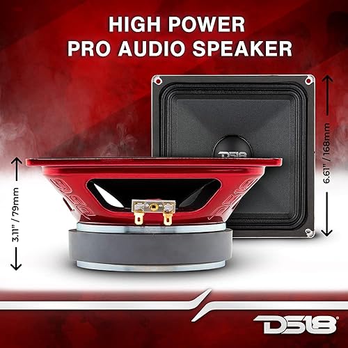 Miniatura 3 de DS18 PRO-X6.4MSQ 6.5X6.5'' Altavoz cuadrado de rango medio 5000 vatios 250W RMS 4 ohmios (1 altavoz)