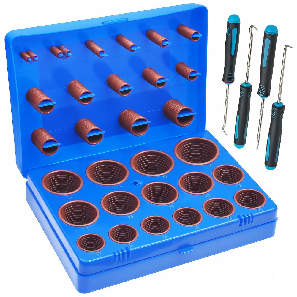 396PCS 30Sizes Viton O-Ring Kit, Metric Viton O Rings Assortment, Shore 75A Durometer, FKM O-Rings Sealing Kit for Hydraulic,Automotive,Engine and Plumbing Repair