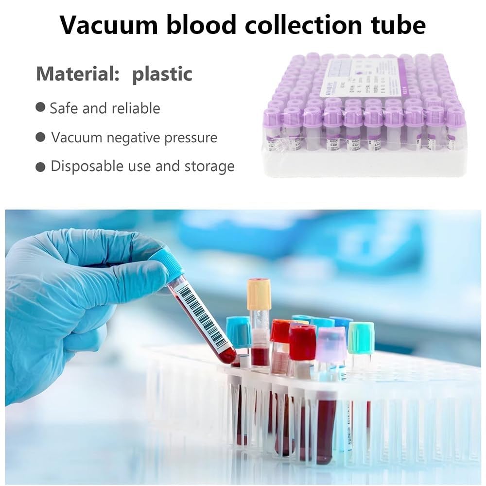 Provette Monouso For Prelievo Di Sangue For Uso Di Laboratorio, Confezione Da 100 Pezzi, Struttura In Plastica, Confezione Avvolgente(Green,0.5ML)