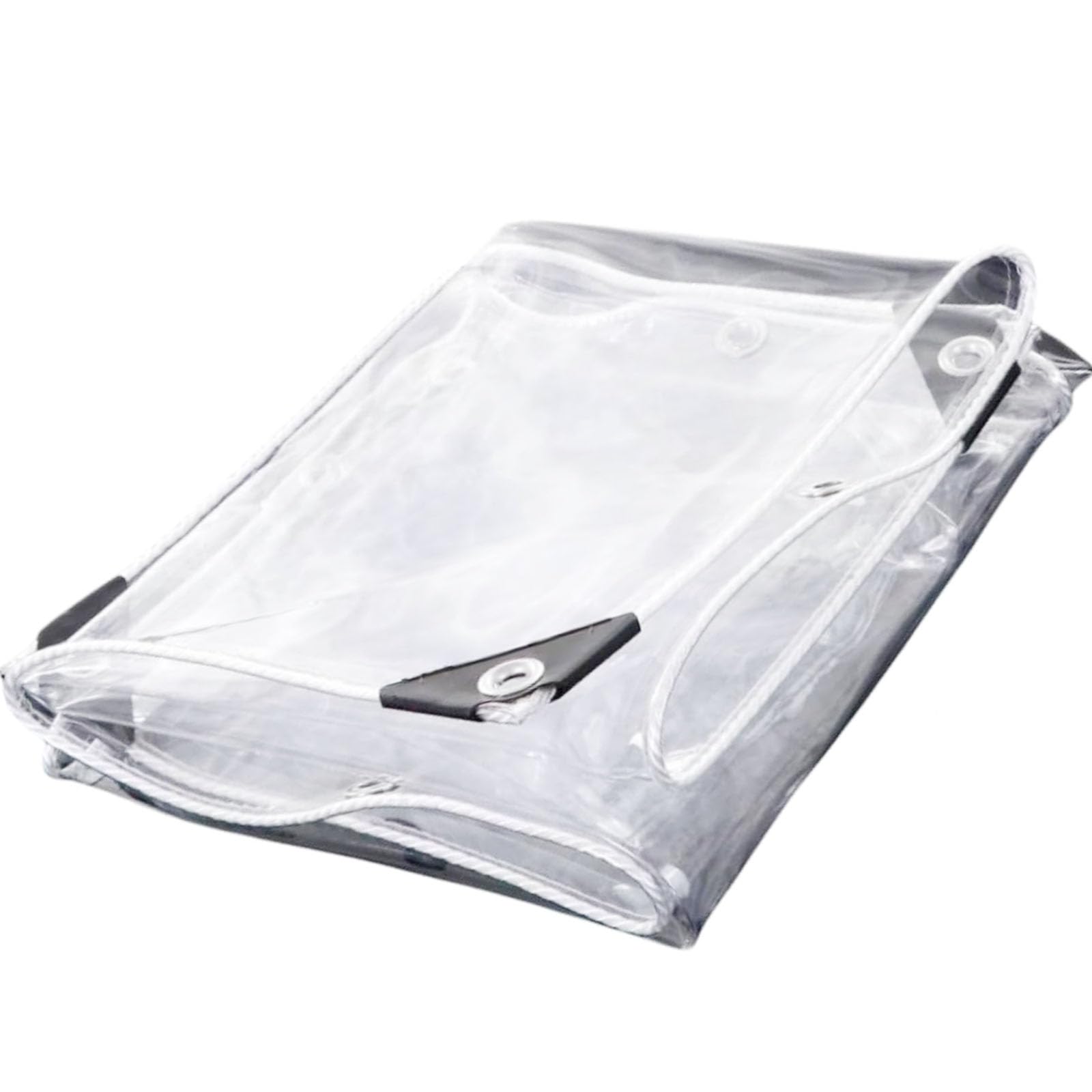 Lona de protección 120 x 250 cm impermeable transparente con ojales para exterior