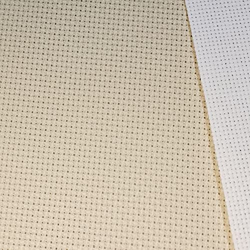 Image of KCS 59 inch x 1 Yard 14ct Counted Cotton Aida Cloth Cross Stitch Fabric (Beige)