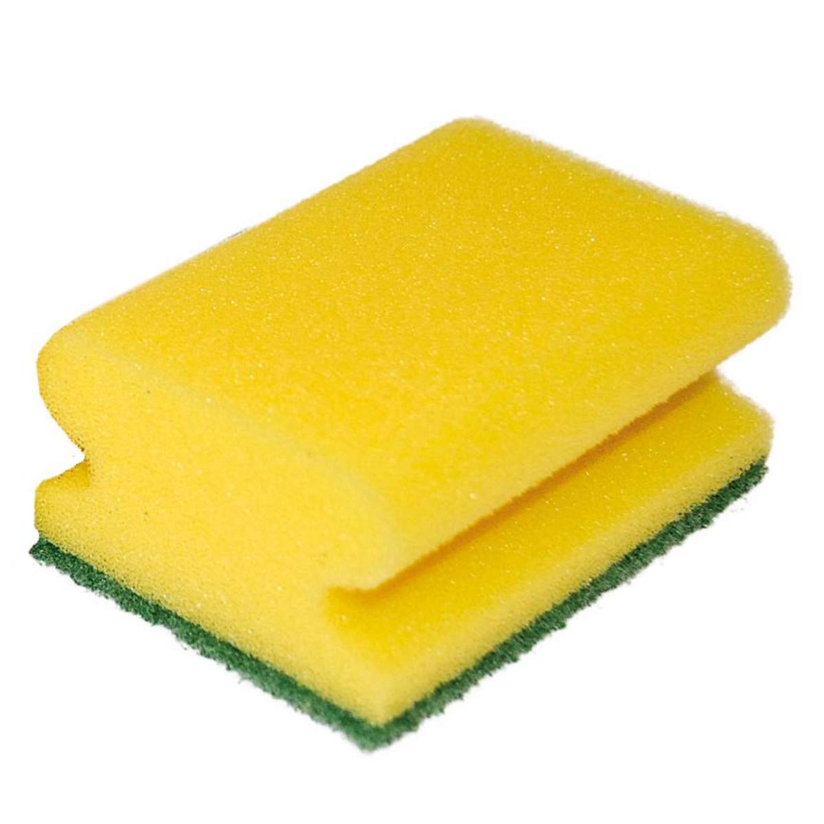 Franz Mensch HygoClean Padschwämme Classic, 9,5 x 7 x 4,5 cm | Schaumstoff/Hartvlies, 240 Stück (24 x 10 Stück), gelber Spülschwamm, saugstarker Reinigungsschwamm
