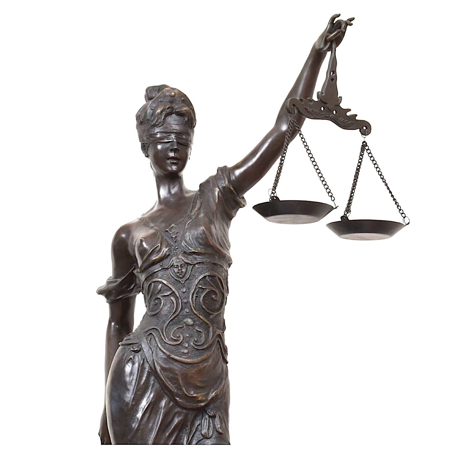 Amazon.com: Themis 希臘羅馬盲人正義法律女神大型雕像雕塑真青銅: 居家與廚房