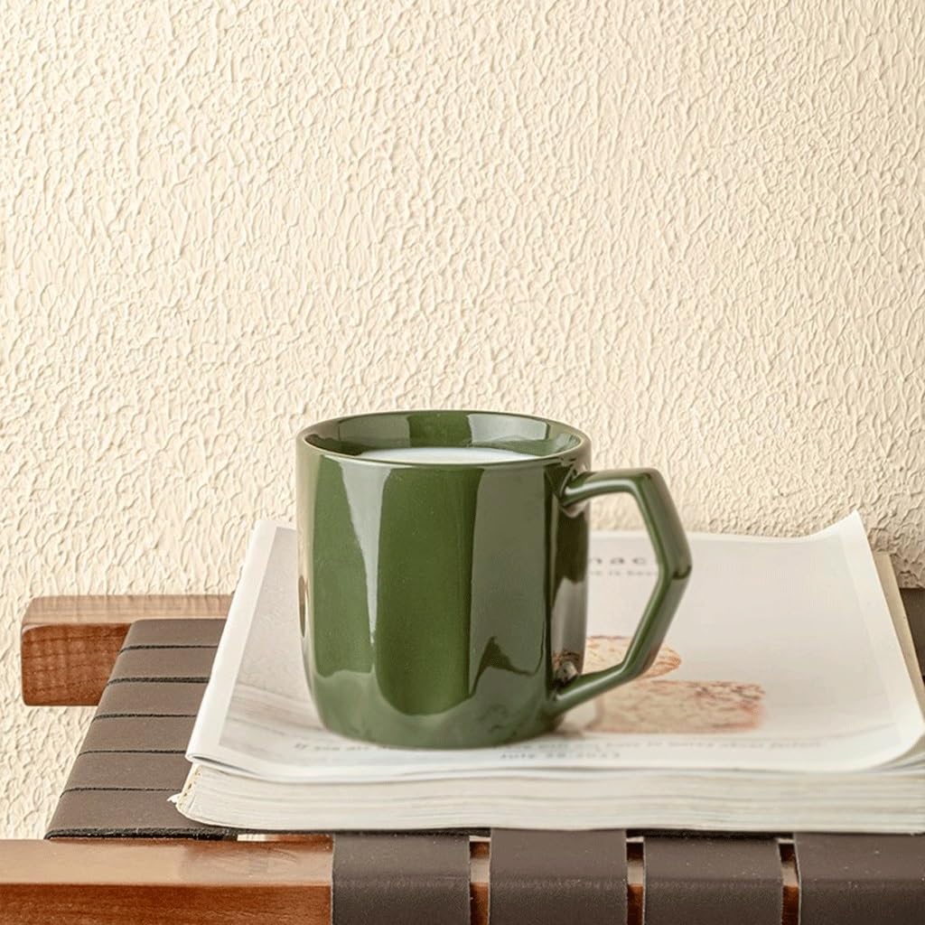 ENGENDER Tazas Cafe Taza Retro con Espejo Y Patrón De Diamantes, Taza De Café, Taza De Cerámica De Nicho Mug Cups(A)