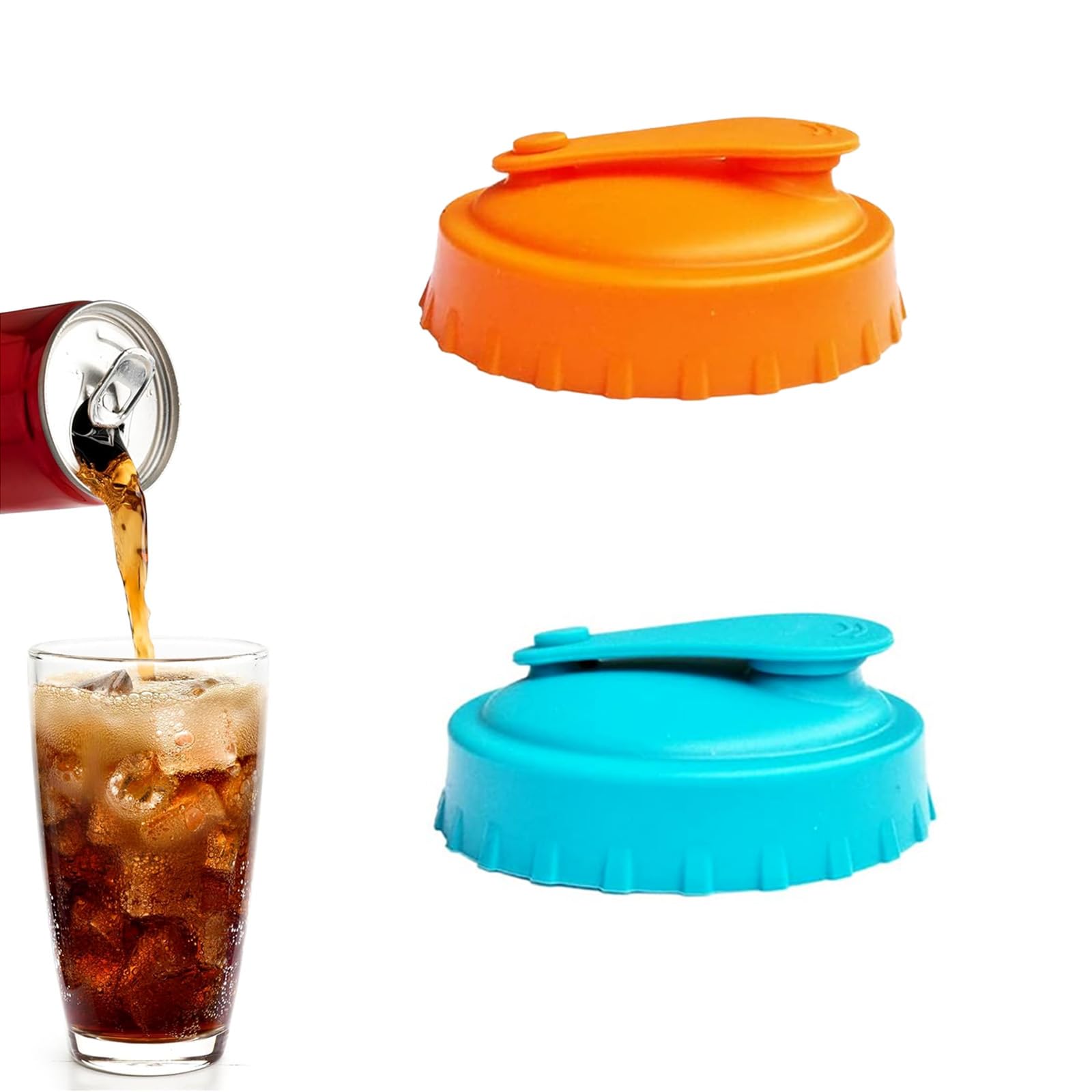Plorede Clear 2Pcs Silicone Beverage Can Lids For Tizzy Drinks, Reusable Can Covers For Tins, Anti Spike Drink Covers For Outdoor, Leak-Proof Can Straw Lid For Soda, Beer, Energy Drinks, Fits Standard Size Cans