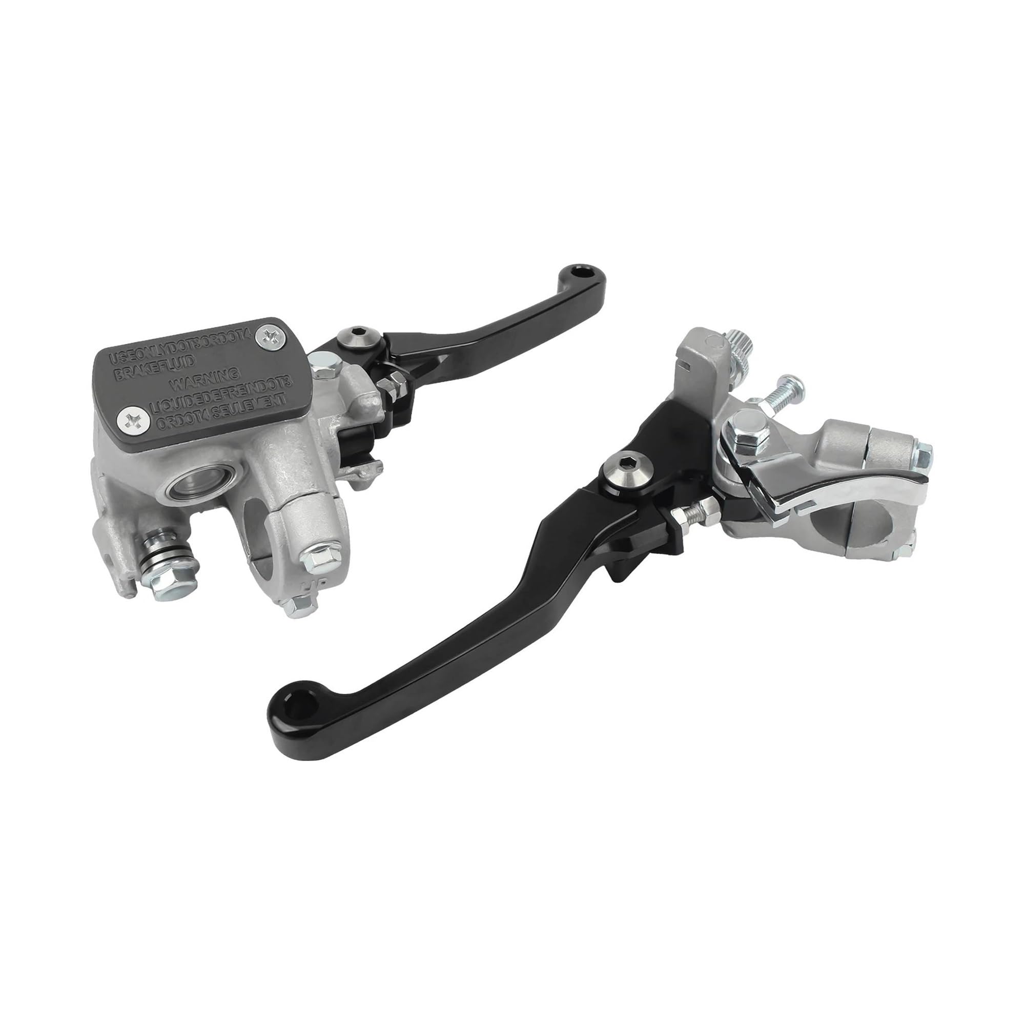 HONGSHIZI Handlebar Brake Clutch Lever Universal Motorcycle Clutch Brake Lever Pump Master Cylinder Reservoir Brake Lever(Black)