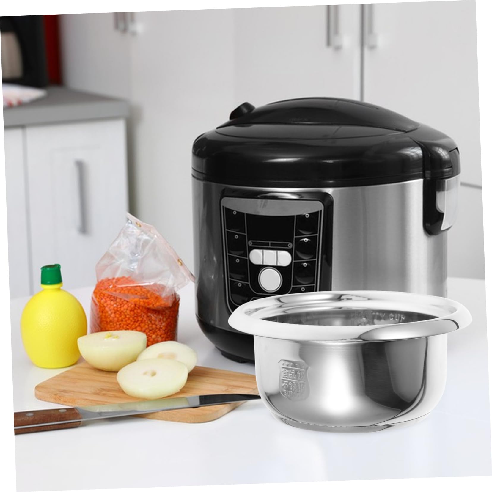 Accessoires Cuiseur Riz Doublure Intérieure en Acier Inoxydable pour Cuiseur à Riz, Revêtement Antiadhésif, Compatible, Distribution Homogène de Chaleur pour Cuisson
