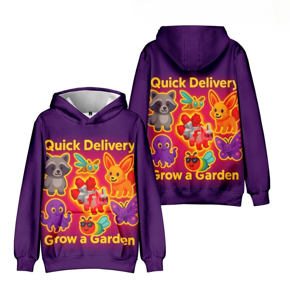 Hzsyc Boys H Kids Grow A Garden Oodie Grow A Garden 3D Figure Sweatshirt For Fans Gift (,9-10Years)